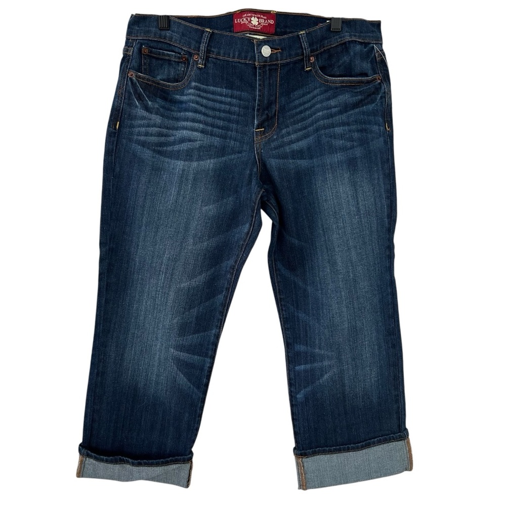 LUCKY BRAND Sweet N’ Crop Cuffed Capri Blue NEW Jeans 12/31 - Picture 1 of 9